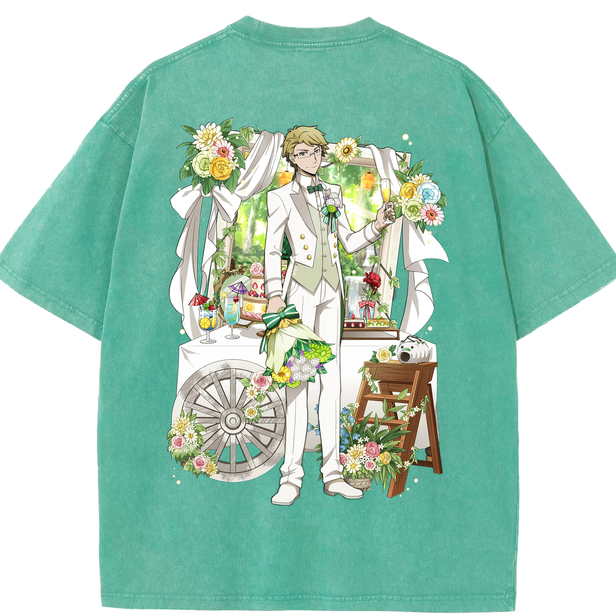 （画像用） 文豪ストレイドッグス Bungo Stray Dogs 綿100% ヴィンテージ風 半袖Tシャツ（背面プリント）
